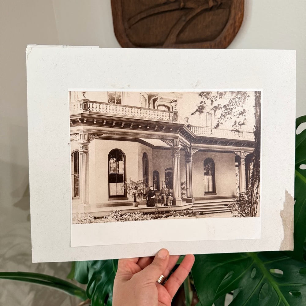 Antique Sepia Photograph Bidwell Mansion Chico CA Historic Mounted Photo